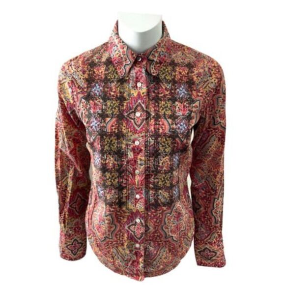 Robert Graham Tops - Robert Graham Flip Cuff Beaded Button Up Shirt S